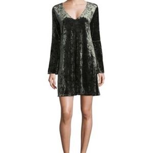 NWT Crushed Velvet Green Flowy Dress Boho